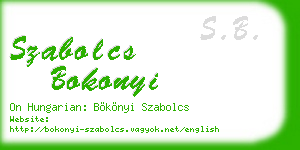 szabolcs bokonyi business card