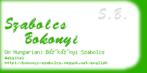 szabolcs bokonyi business card